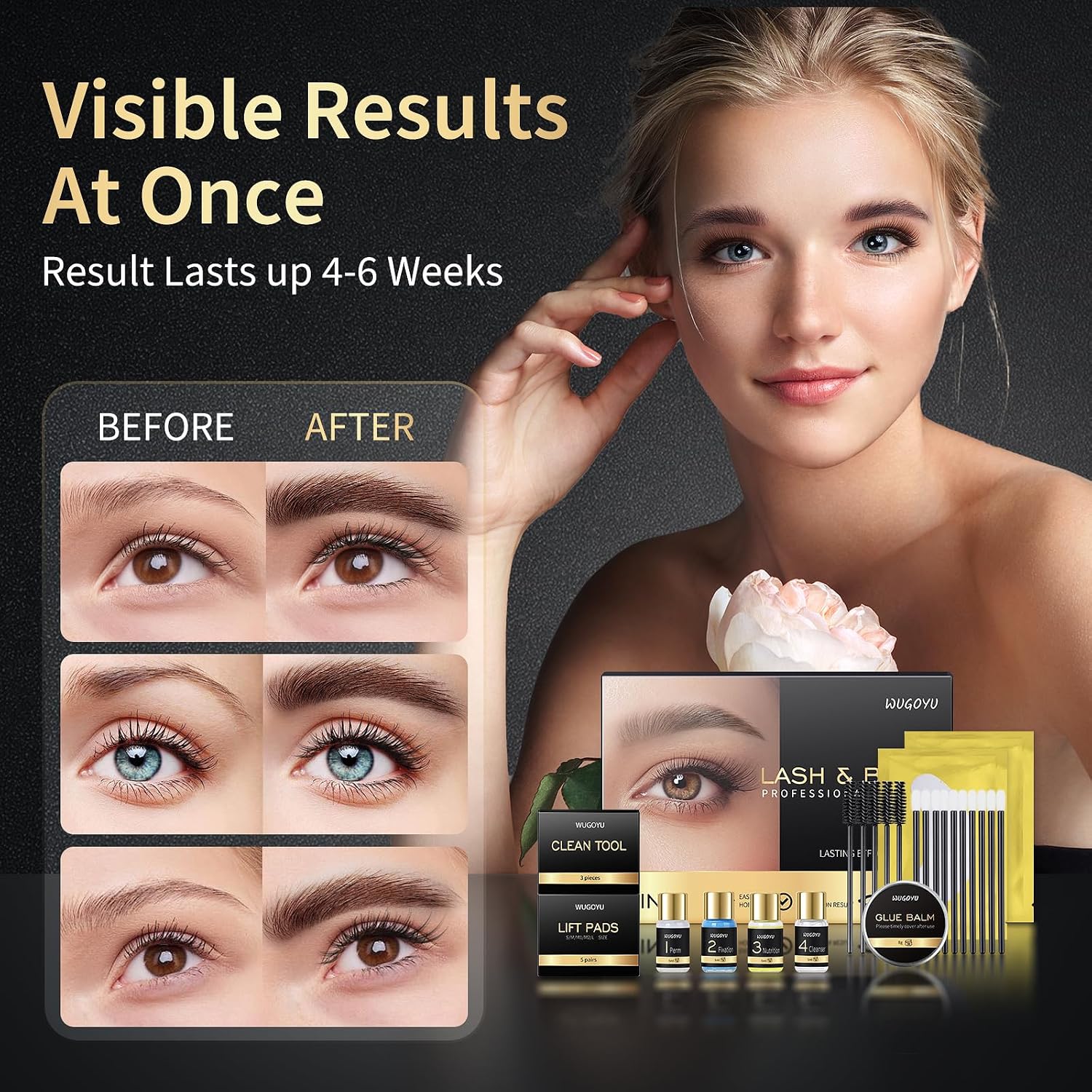 Lash Lift Kit - Brow Lamination Kit, Eyebrow Lamination Kit, Professional Eyelash & Brow 2 IN 1 Perm Kit, Eyebrow
