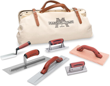 Concrete Apprentice Tool Kit, Hand Float, Assembled in the USA | Finishing Trowel, Magnesium Float, Groover, Edger