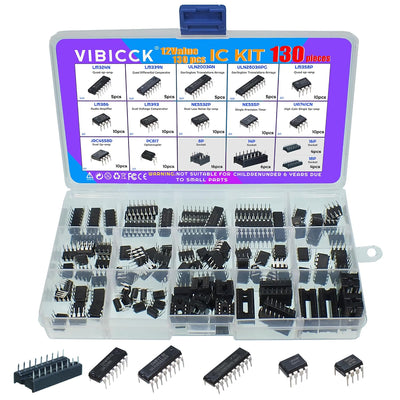 12Value 130pcs Darlington Optocoupler Timer IC Assortment Kit