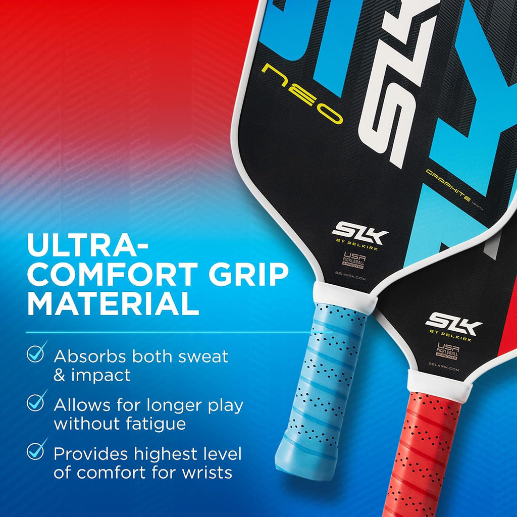 SLK Neo Pickleball Paddles Set of 2 | Graphite or Fiberglass | Pickle Ball Rackets 2 Pack in Graphite or Fiberglass