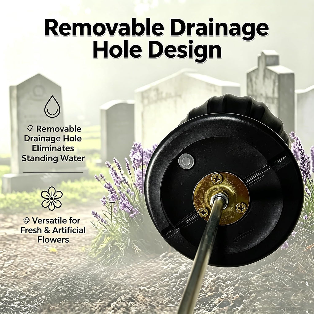Grave Vases for Cemetery with Metal Spikes and Drainage Holes,Cemetery Vases for Headstones Memorial Gifts Loss of