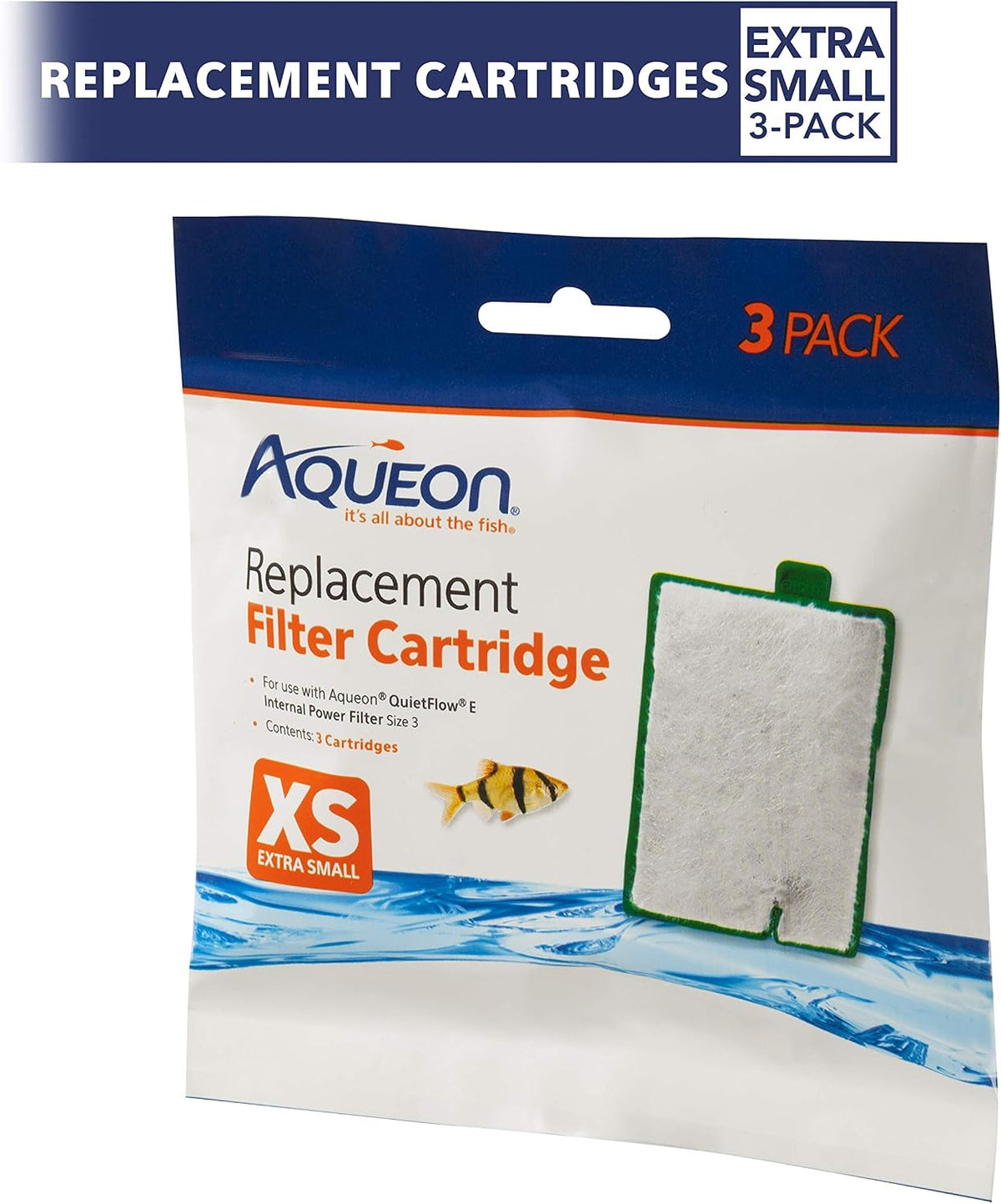 Genuine Aquarium Fish Tank Filter Cartridge, Extra Small, 3 Pack