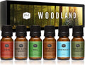 Woodland Set of Scented Oils - Cedar, Warm Rustic Woods, Moss, Redwood Forest, Mountain Air, Evergreen Forest