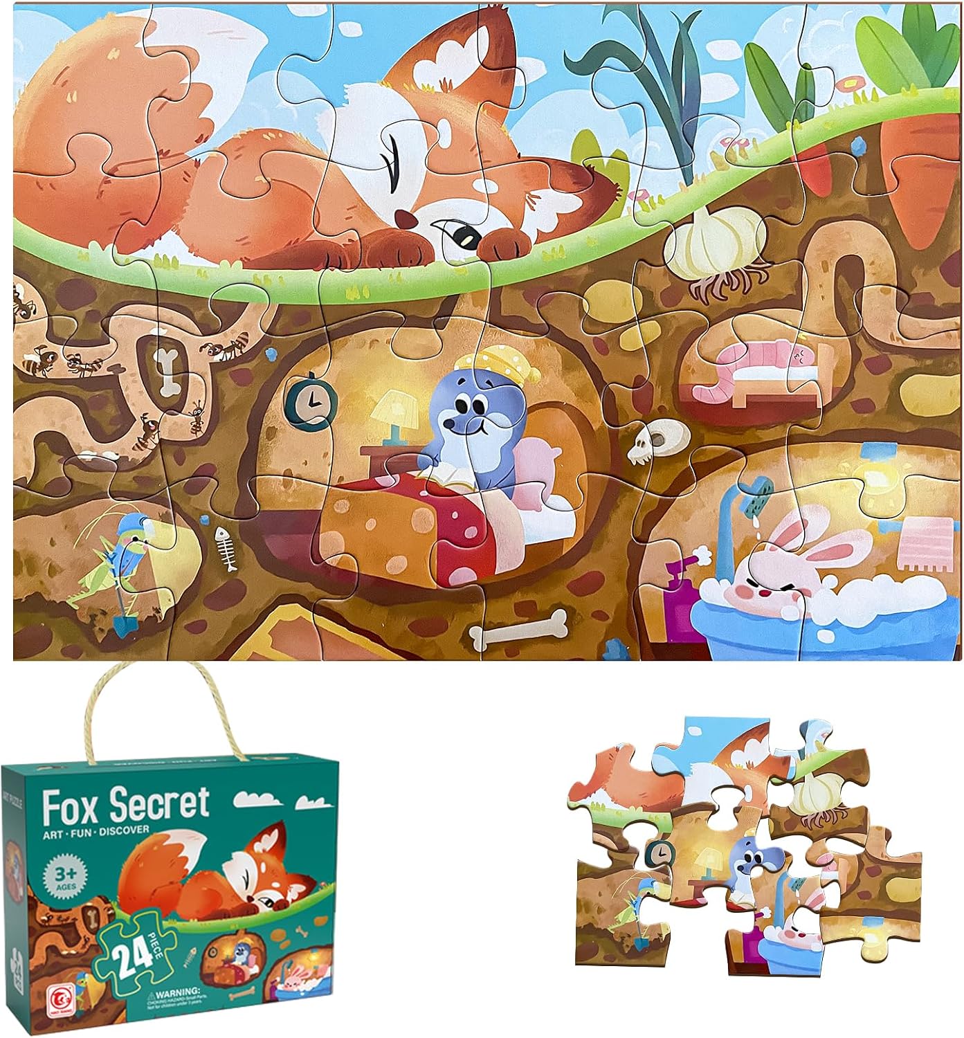 Jumbo Floor Puzzle for Kids, Large Jigsaw Puzzles 24 Piece for Kids Ages 3-5,Preschool Learning & Education Toys