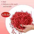 1lb Red Crinkle Paper Shredded Filler for Gift Baskets