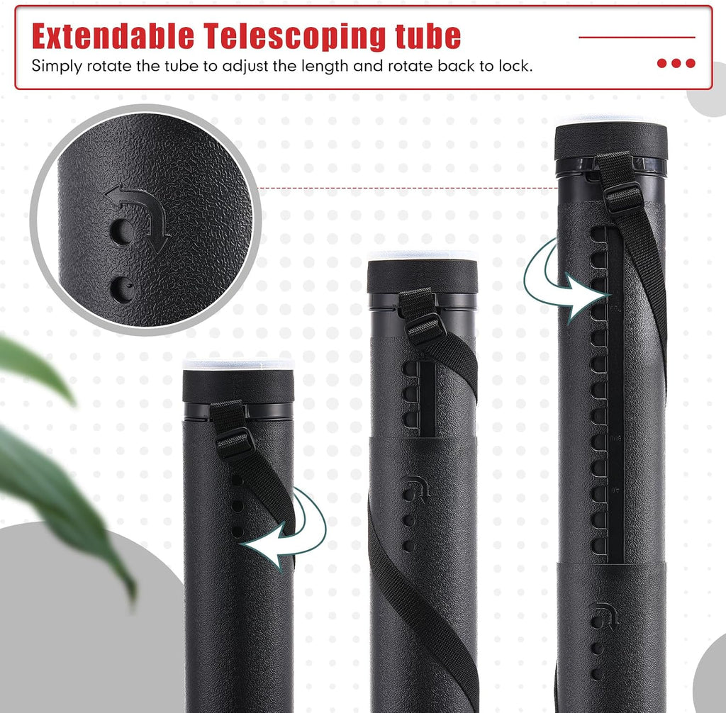 6 Pcs Expandable Poster Tubes Bulk,, Black, White