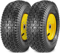 13x5.00-6 Lawn Mower Tires with Rim 13x5-6 NHS Pneumatic Tires with Tube, 3" Centered Hub, 3/4" Bushings