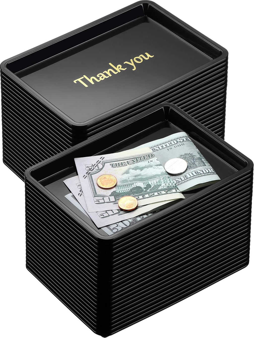 Set of 24 Restaurant Tip Tray Check Presenter for Restaurants Small Plastic Serving Trays 4.5 by 6.4 Inch, Guest Bill