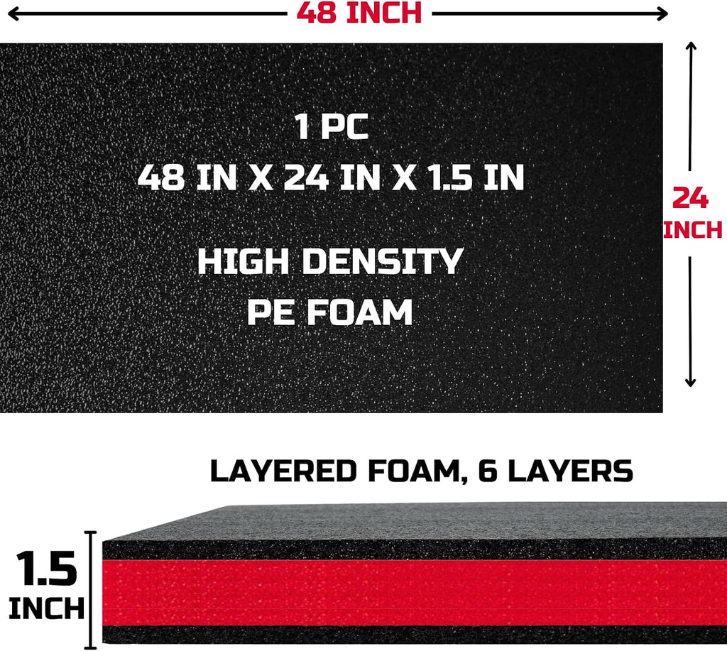 Tool Box Foam Organizer 48x24x1.5 inch 1PC, Kaizen Sheets for Pro Tool Control, Custom Tool Shadow Inserts for Cases