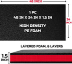 Tool Box Foam Organizer 48x24x1.5 inch 1PC, Kaizen Sheets for Pro Tool Control, Custom Tool Shadow Inserts for Cases
