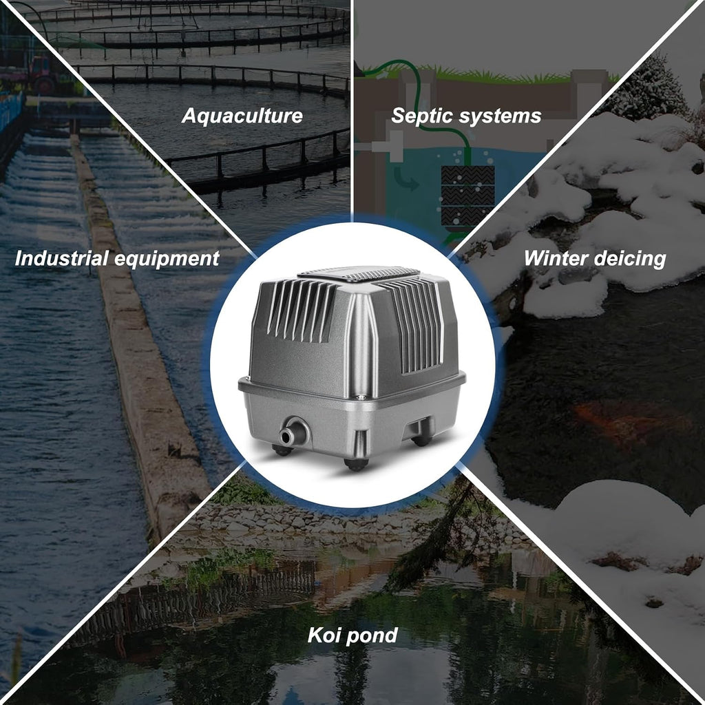 Pond Aerator|Septic Tank Air Pump| Premium Koi Fish Pond Aeration System| Applicable Depth 0-8 feet| 1.91CFM 4.35PSI