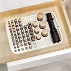 Plastic Divided Battery Organizer Insert, Coconut