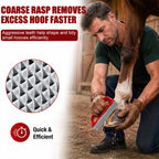 2 Pcs Hoof Rasp Set for Horse Goat Hooves, Easy-Grip Handle, Red