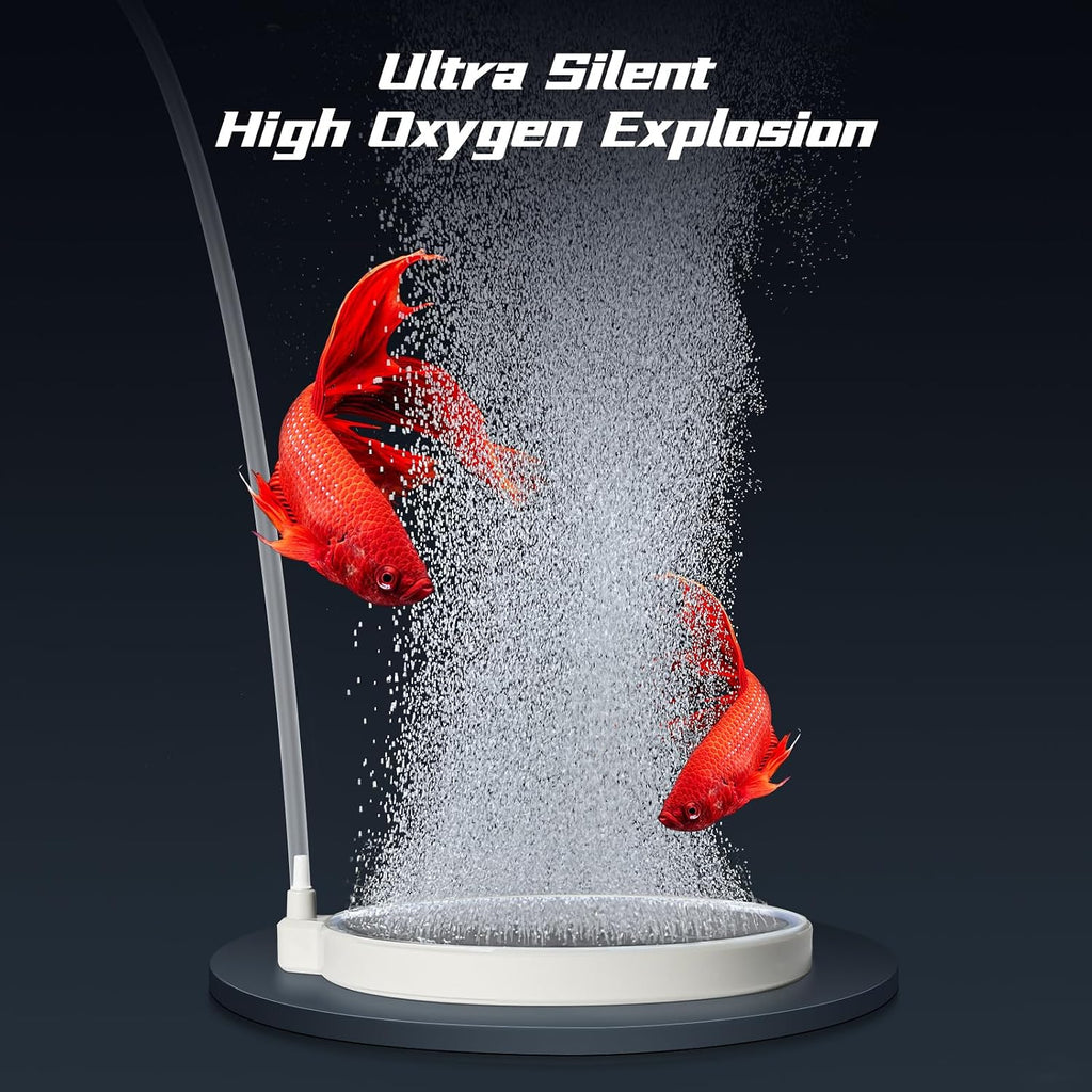 Nano Aquarium Air Stones, Fish Tank Oxygen Aerator (35-100Gal) | 4Inch, Comes with Air Tube, Control Valve and Check