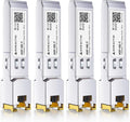 4 Pack 1.25G RJ45 100M SFP Transceiver 1000Base-T Module with CATe/6/6a/7