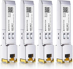 4 Pack 1.25G RJ45 100M SFP Transceiver 1000Base-T Module with CATe/6/6a/7