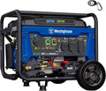 4650 Peak Watt Dual Fuel Portable Generator, Remote Electric Start with Auto Choke, RV Ready 30A Outlet, Gas &