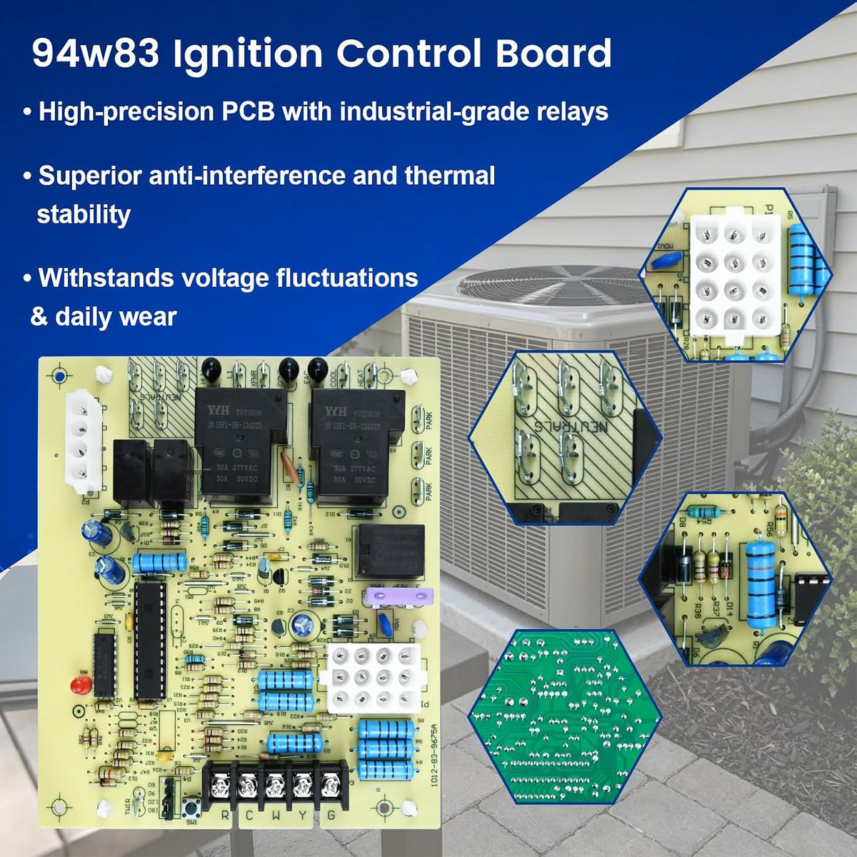 94W83 Furnace Control Board Replacement for Lennox Single-Stage Furnace