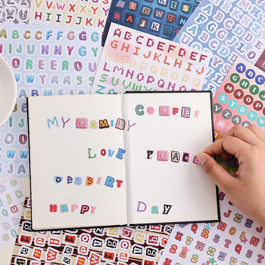 2000+ Pcs Alphabet Sticker for Journaling,Fun & Colorful Craft Letter Stickers for Junk Journal, Scrapbooking
