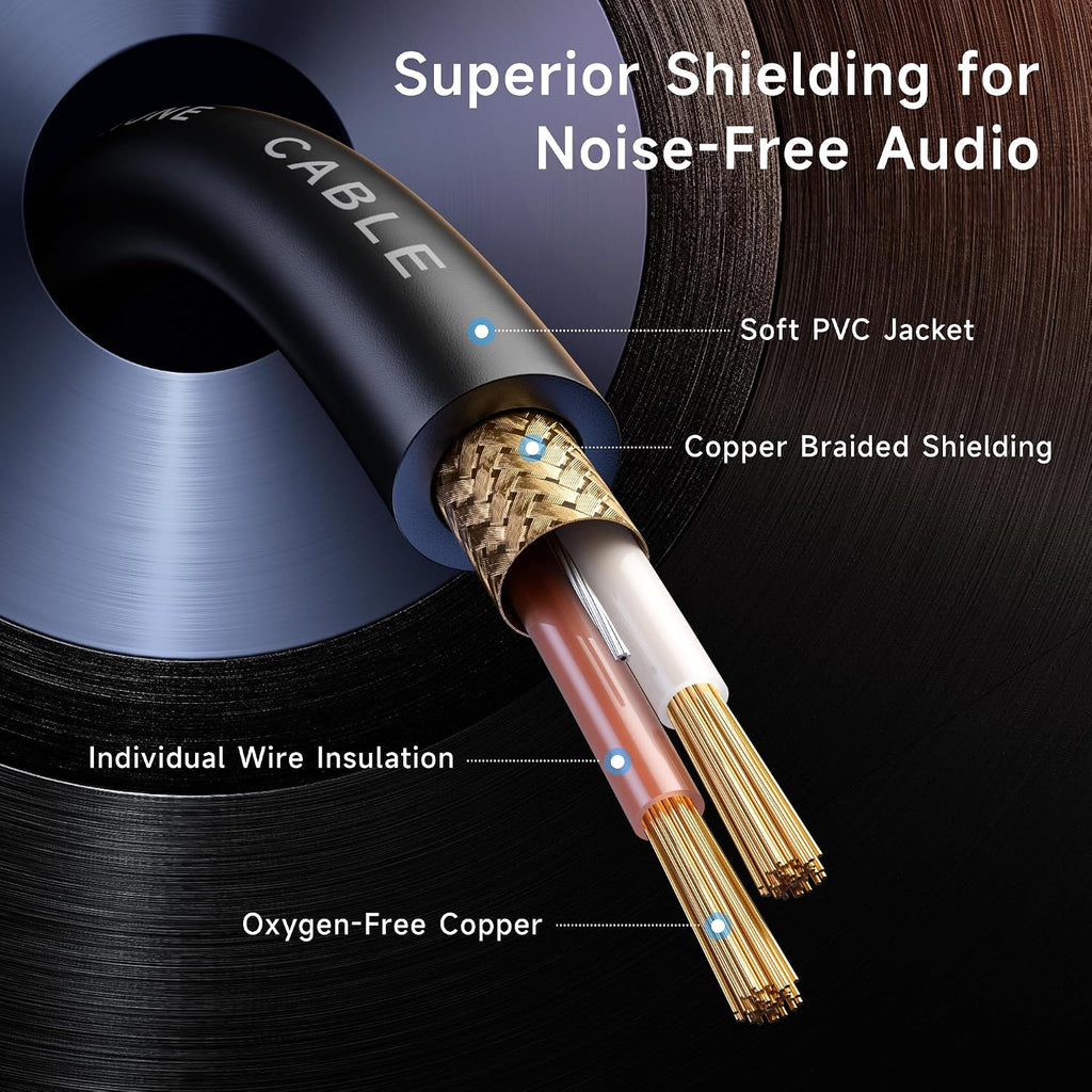 2-Pack Premium XLR to XLR Cable, Microphone Cable, M-F, 25ft | Mic Cable, Male to Female, 21 AWG Oxygen-Free Copper