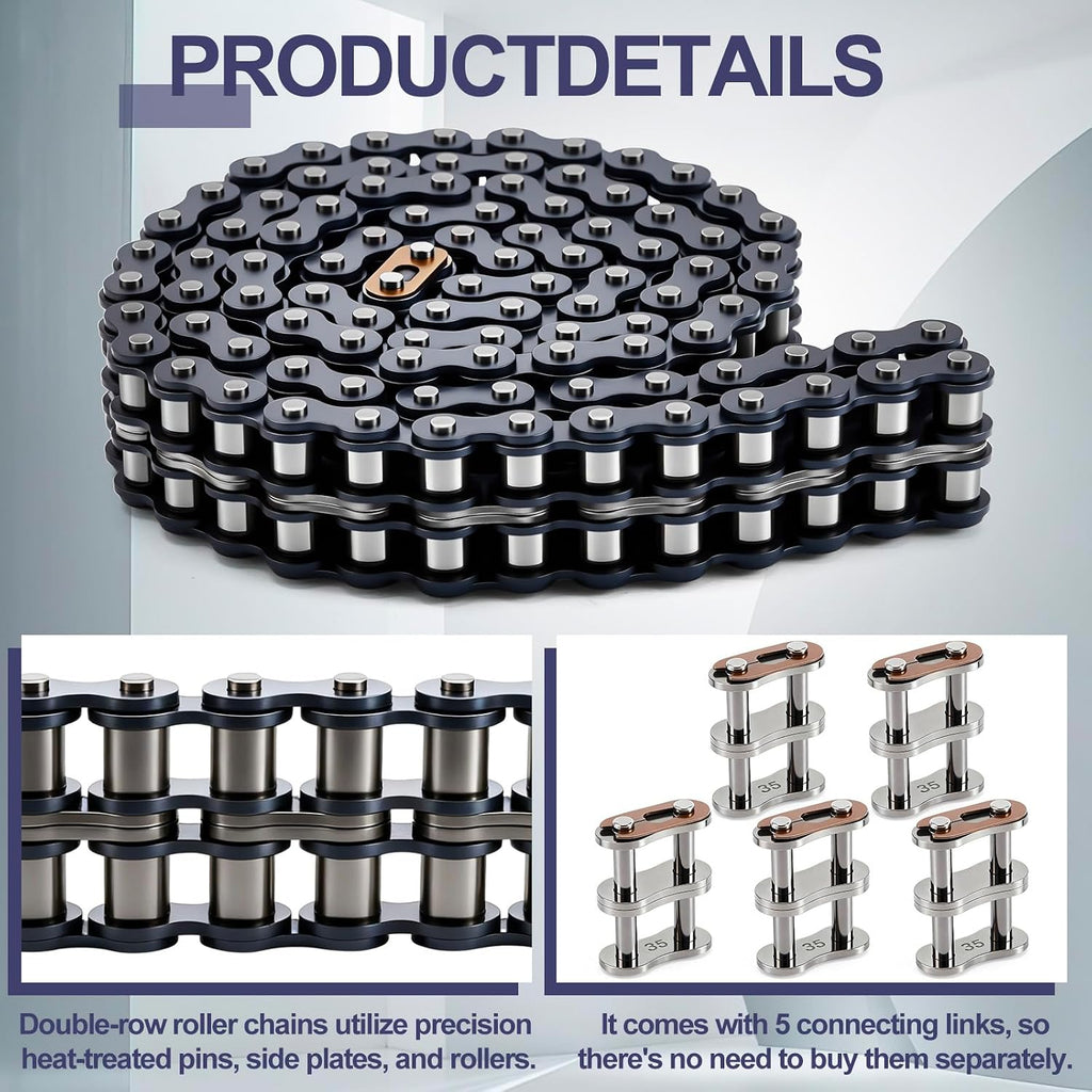 1 Pcs 35-2 Roller Chain Double Strand Duplex