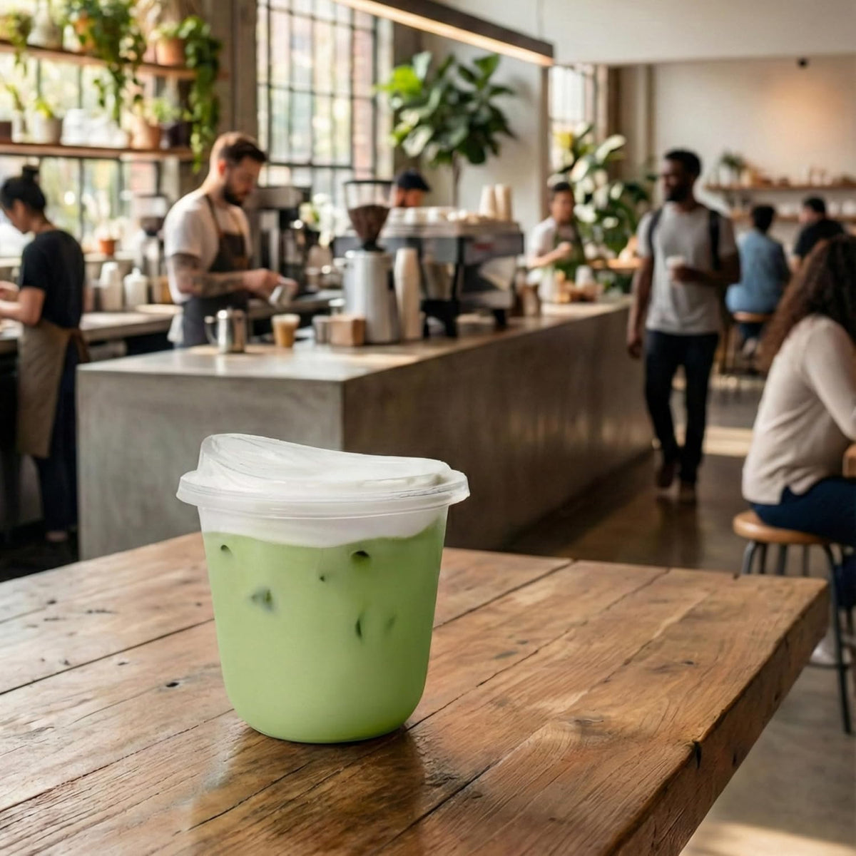 NATURAL 12oz Arc Bundle - Plant Based 98mm Clear Cold Cups + Sip Lids - Plastic Alternative for Parties