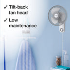 9012 Commercial Grade Oscillating Wall Mount Fan, 12-Inch , White