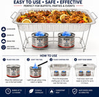 Pami Chafing Fuel Cans - Chafing Dish Fuel Cans with 2.5-Hour Burn Time, Methanol Fuel Gel Cans for Food Warmer
