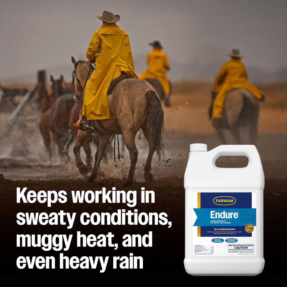 Endure Fly Spray for Horses, Lasting Fly Repellent, 128 oz Refill