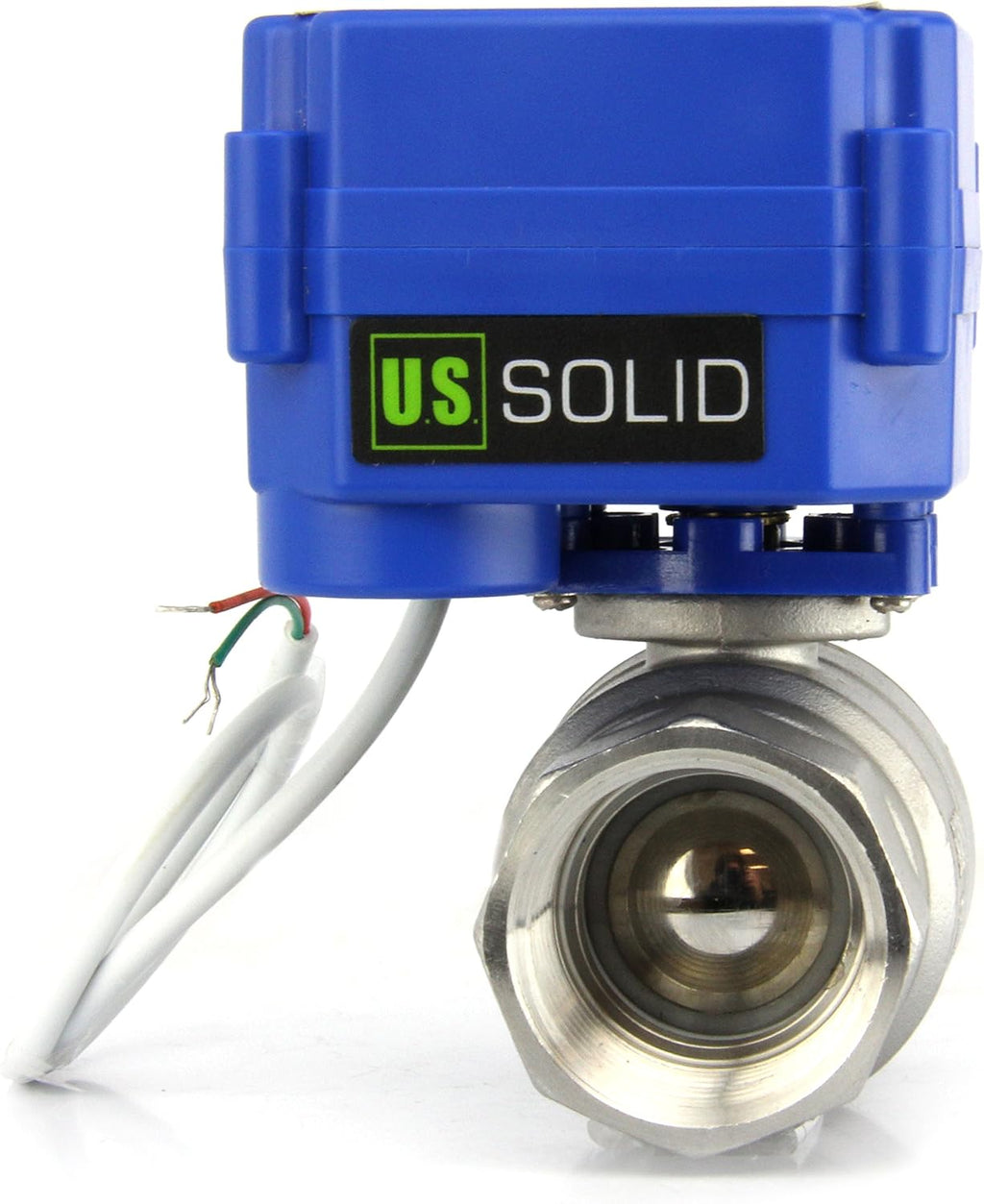 U.S. Solid Motorized Ball Valve- 1" NSF Certified 304SS Ball Valve with Full Port, 9-24V AC/DC and 2 Wire Auto Return Setup