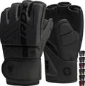 MMA Gloves Grappling Sparring, Pre-Curved Mixed Martial Arts Mitts Men Women Boxing Gloves, Maya Hide Leather Kara