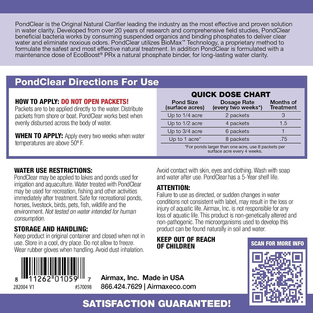 PondClear Packets Beneficial Bacteria Pond Clarifier, 24 Count