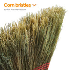 Professional 10 Inch Standard Corn Broom, Natural, Wood Handle