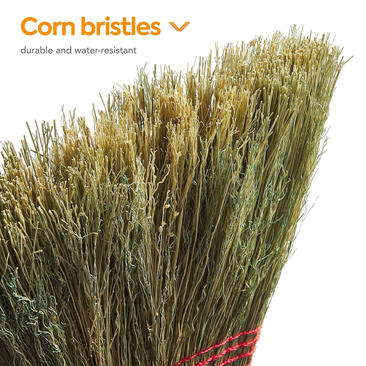 Professional 10 Inch Standard Corn Broom, Natural, Wood Handle