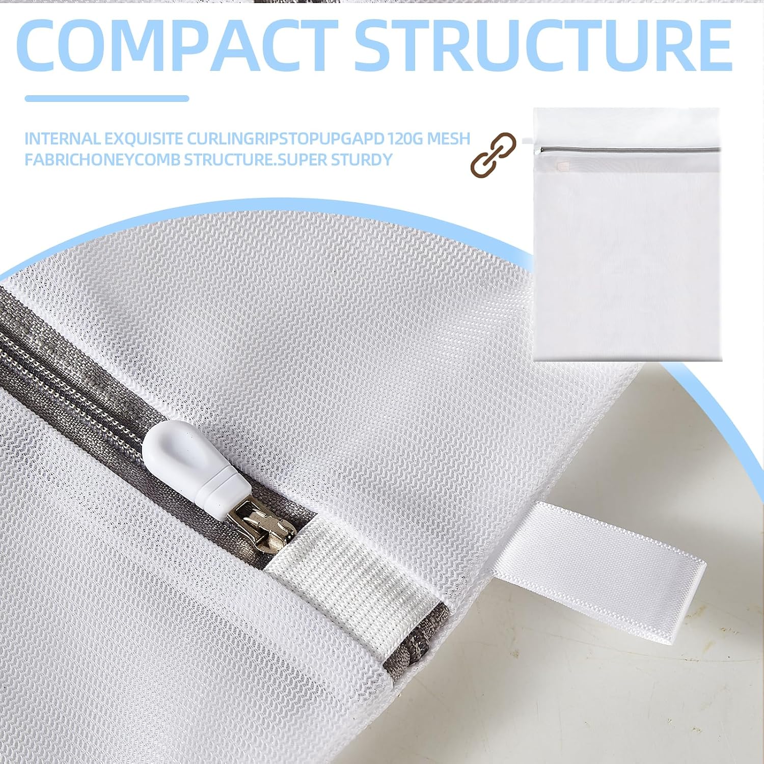 Mesh Laundry Bags, Mesh Wash Bags, Durable Mesh Structure with Strong Zipper, Suitable for Underwear, Delicate