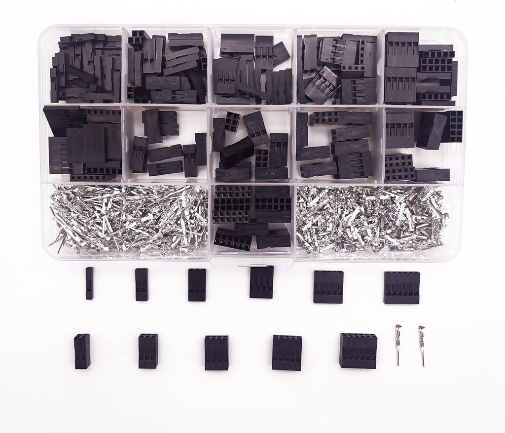 620Pcs Dupont Connector Kit With Crimping Pliers Crimper JST Connector Kit Crimp Tool Terminal Ferrule Crimper Wire Hand Tool Set Male Female Spade Connectors Terminals Connector Set