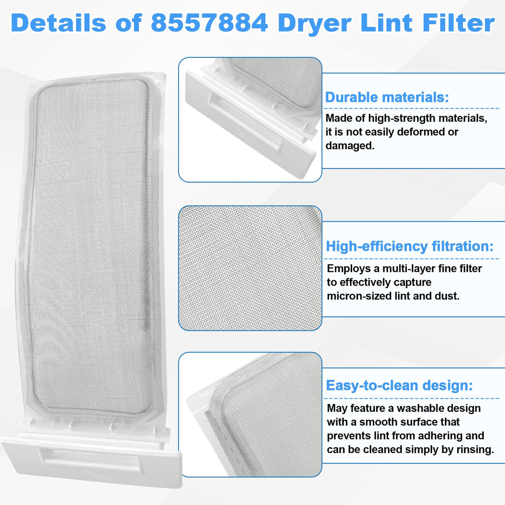 8557884 Dryer Lint Screen Filter Replacement for Whirlpool W10874409