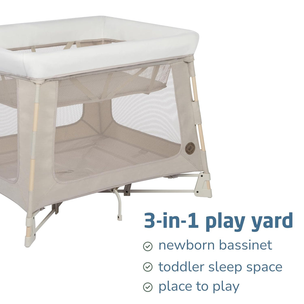 Swift Baby Playard with Mat, Baby Playpen, Play Yard with Bassinet, Portable Playpen for Babies and Toddlers, Classic