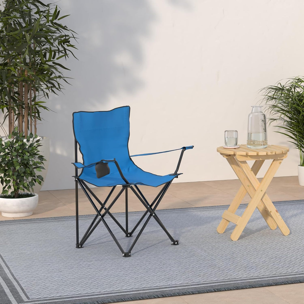 Camping Folding Chair,Portable Folding Chair with Arm Rest Cup Holder and Carrying and Storage Bag for Outdoor, Camp
