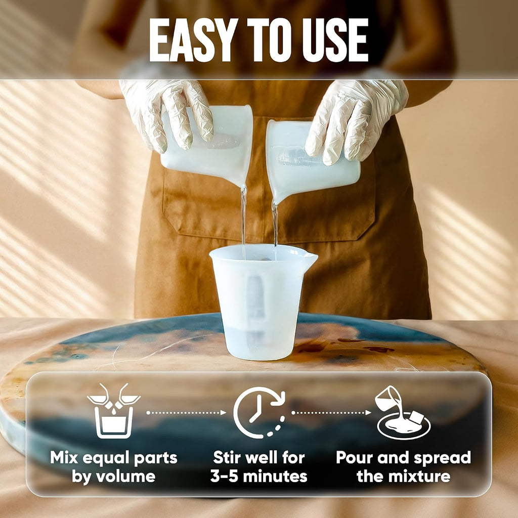 Table Top Epoxy Resin Kit - Ultra Clear, High-Gloss, 1 Gallon | UV & Scratch Resistant Finish, Bubble-Free