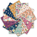 12 Pcs Retro Floral Cotton Fabric Bundles 18 x 22 Inch Wildflower Fat Quarters Vintage Flower Quilting Patchwork