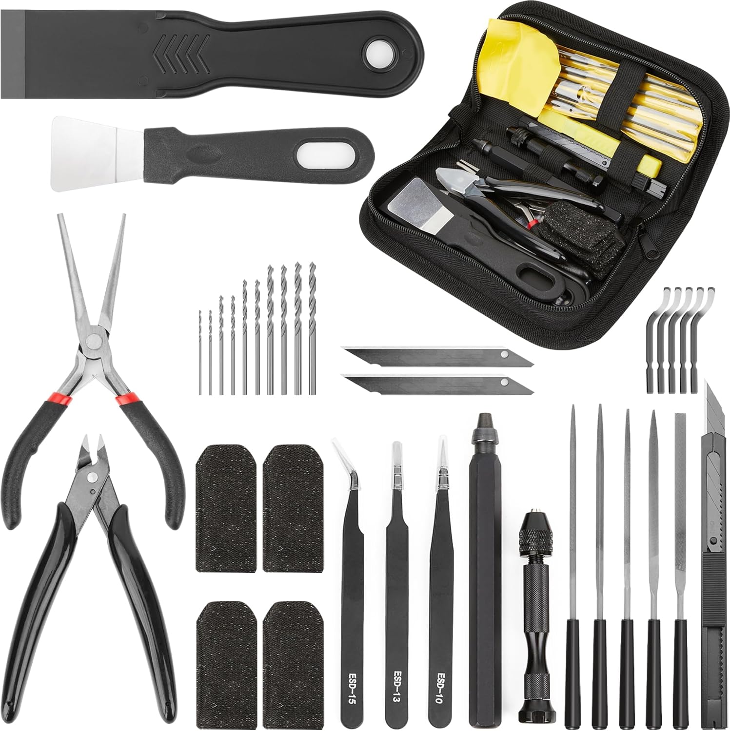 3D Printer Tools Kit Essential, Basic Tool Kit Accessories, 3D Printer Deburring Tool with Wire Cutter, Scraper