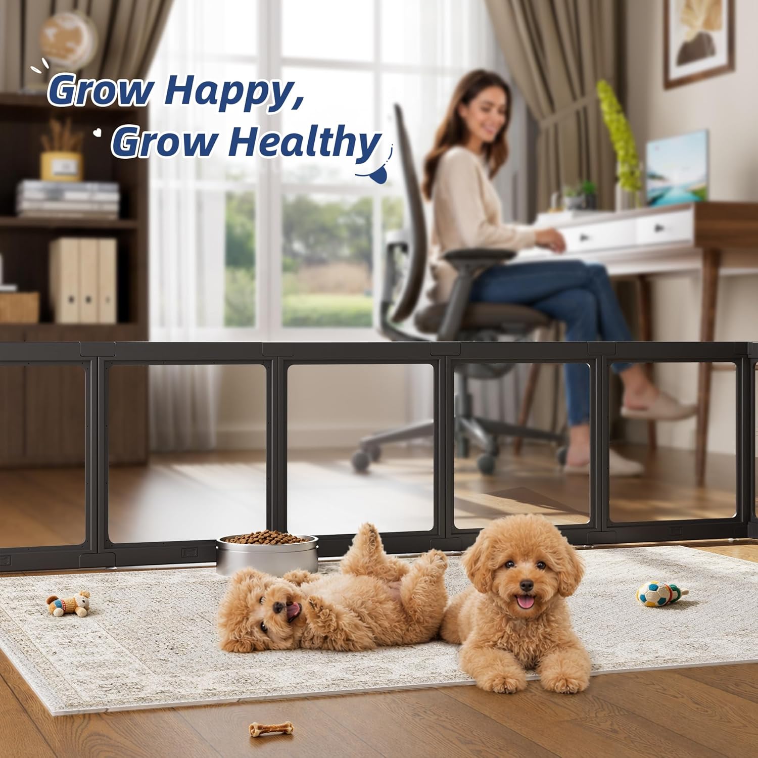 Clear Acrylic Dog Playpen Indoor, Puppy Cat Small Pet Play Pen, Pet Cat Playpen for Rabbits, Dog Fence Crate Kennel