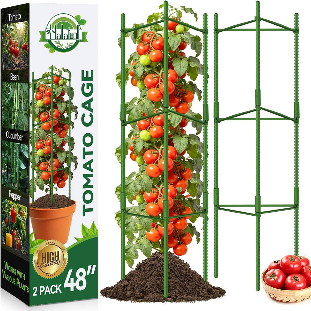 2 Pack Tomato Cages for Garden, Up to 48in Adjustable Tomato Cage, Garden Stakes Tomatoe Trellis for Pots, Tomatoes
