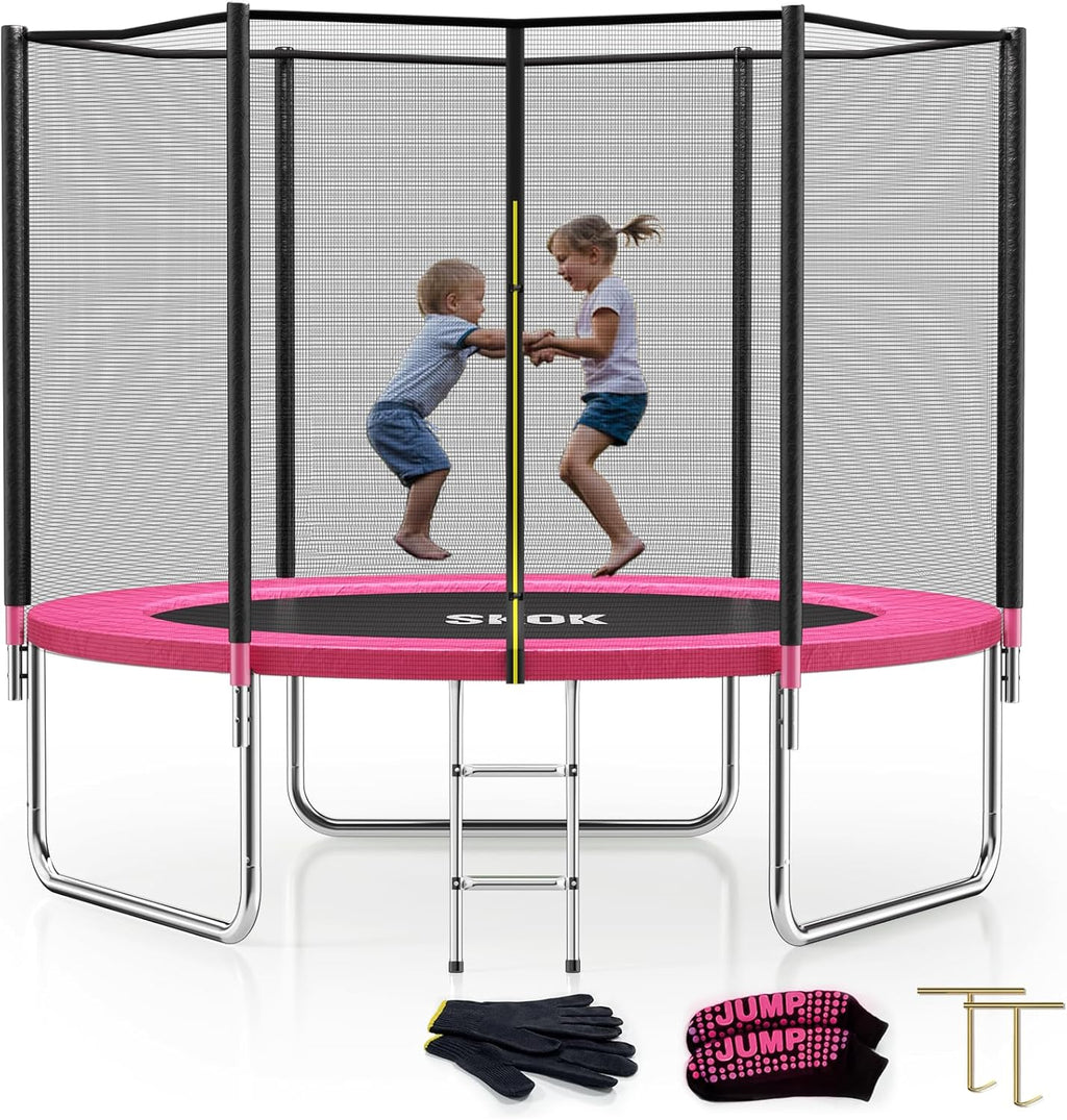 Trampoline for Kids,400LBS Outdoor Trampoline with Net-ASTM Approved Trampoline for Children and Adults