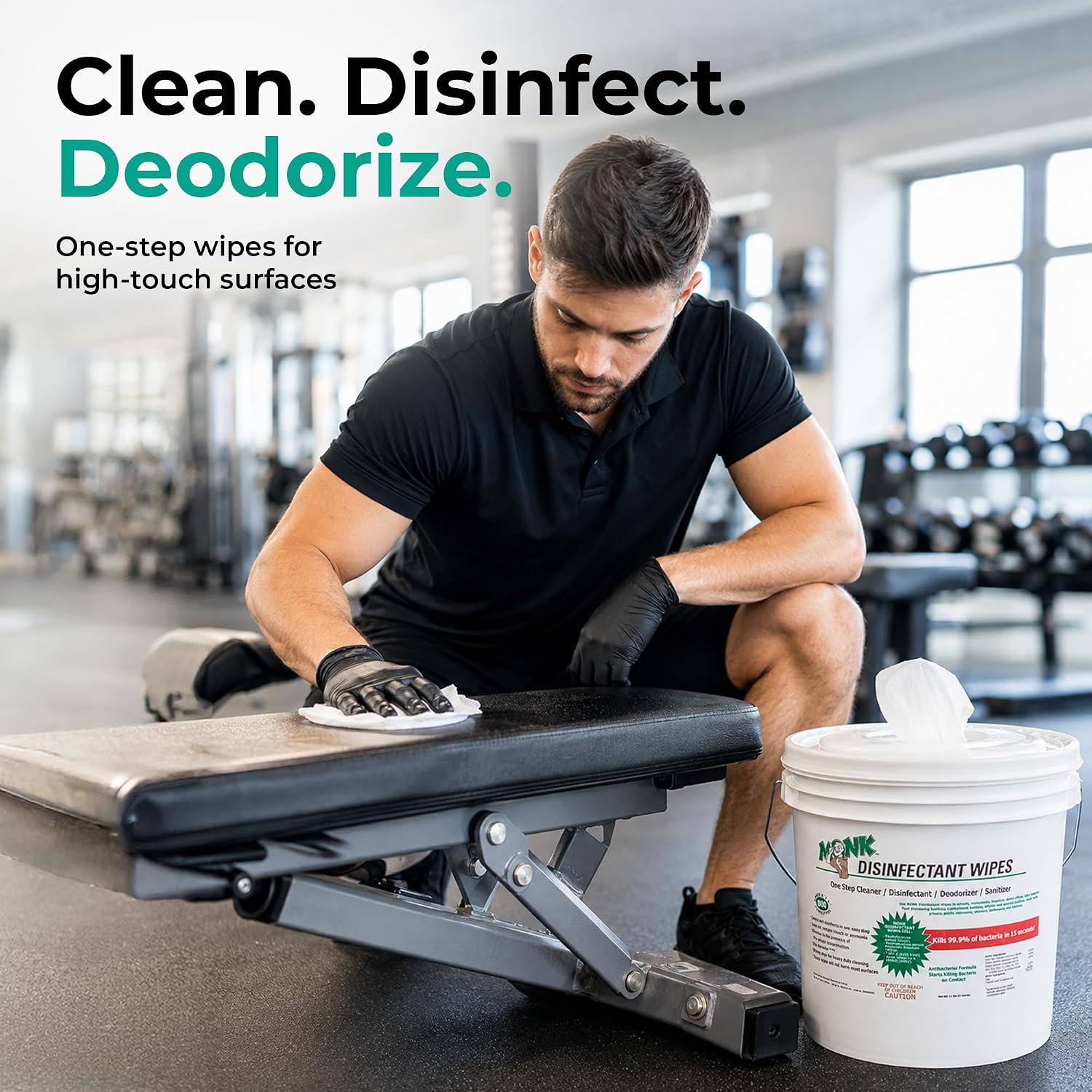 Disinfecting Wipes (2 Buckets of 800 Count) for Commercial Facilities | Heavy Duty Cleaning Wipes - 3in1