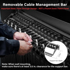 Jadaol 1U 24 Port 10Gbps Blank Patch Panel with Cable Management & Back Bar