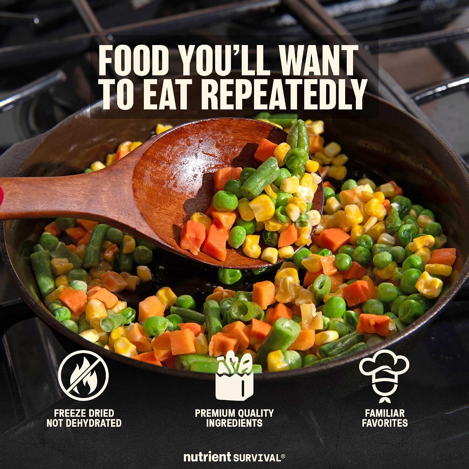 Freeze-Dried Mixed Vegetables – #10 Can | 25-Year Shelf Life | Emergency Food | Premium Non-GMO Blend