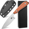 FF101 Micarta Handle Fixed Blade Knife, AUS-10 Steel Blade Full Tang Knife with Sheath for Outdoor Camping Hunting