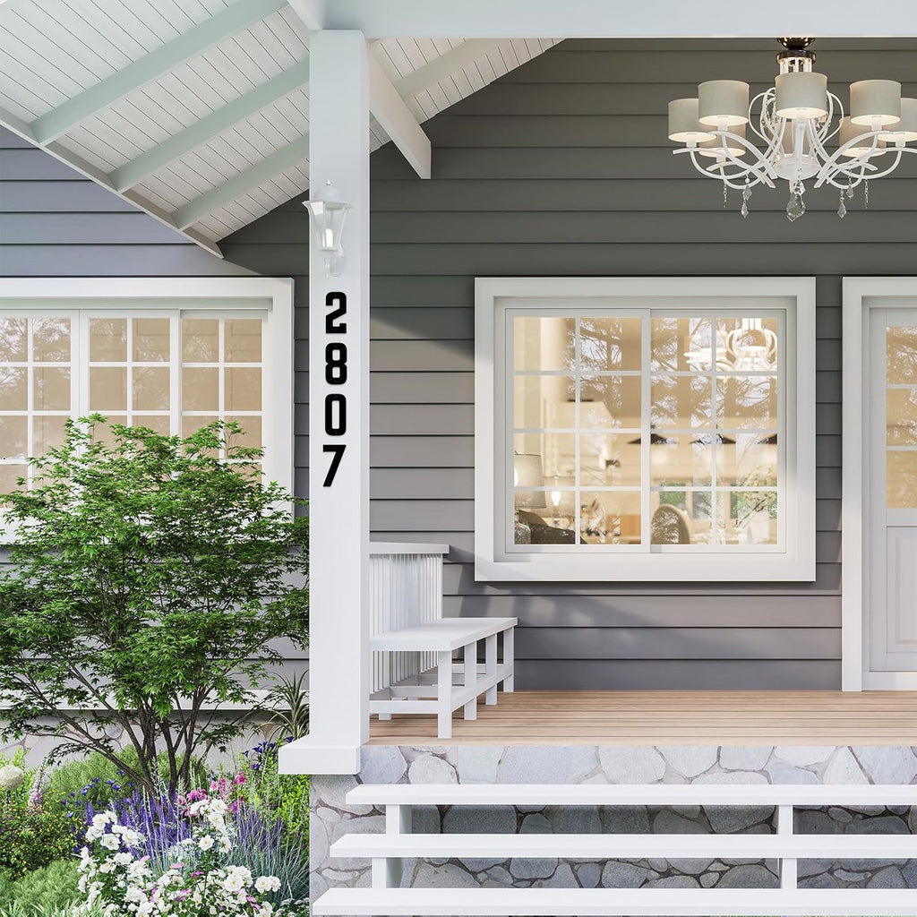 5 Inch Black Aluminum Floating House Address Numbers and Letters for Outside, Modern Metal Door Numbers for Home